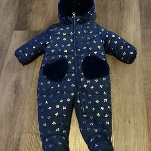 Jessica Simpson Navy One Piece with Gold and Blue Accents